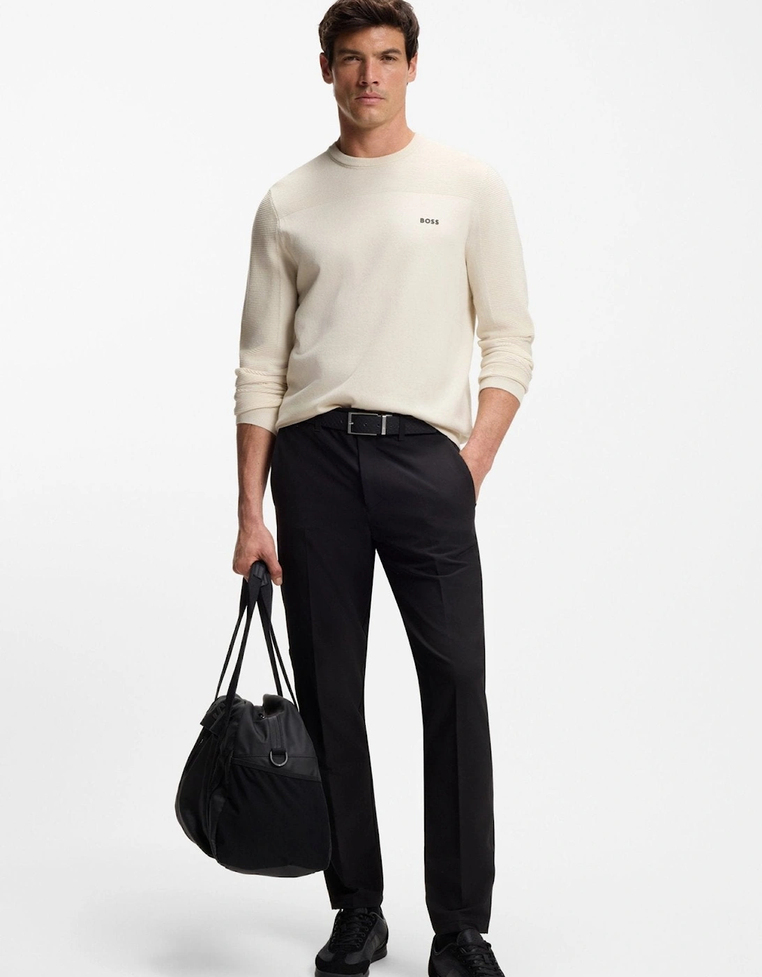 BOSS Momentum-X Crew Neck Jumper Natural