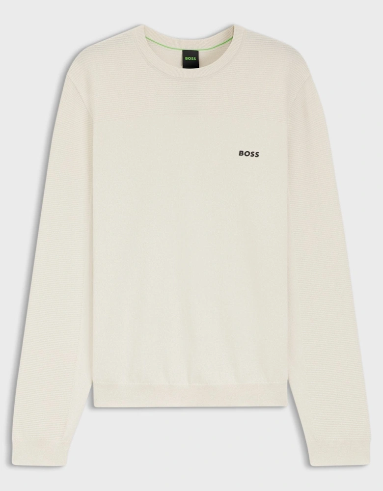 BOSS Momentum-X Crew Neck Jumper Natural