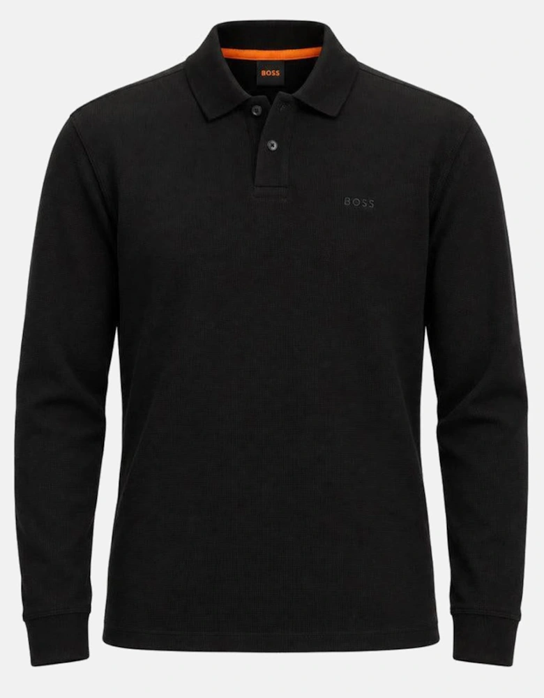 BOSS Petempestolong Long Sleeve Polo Shirt Black