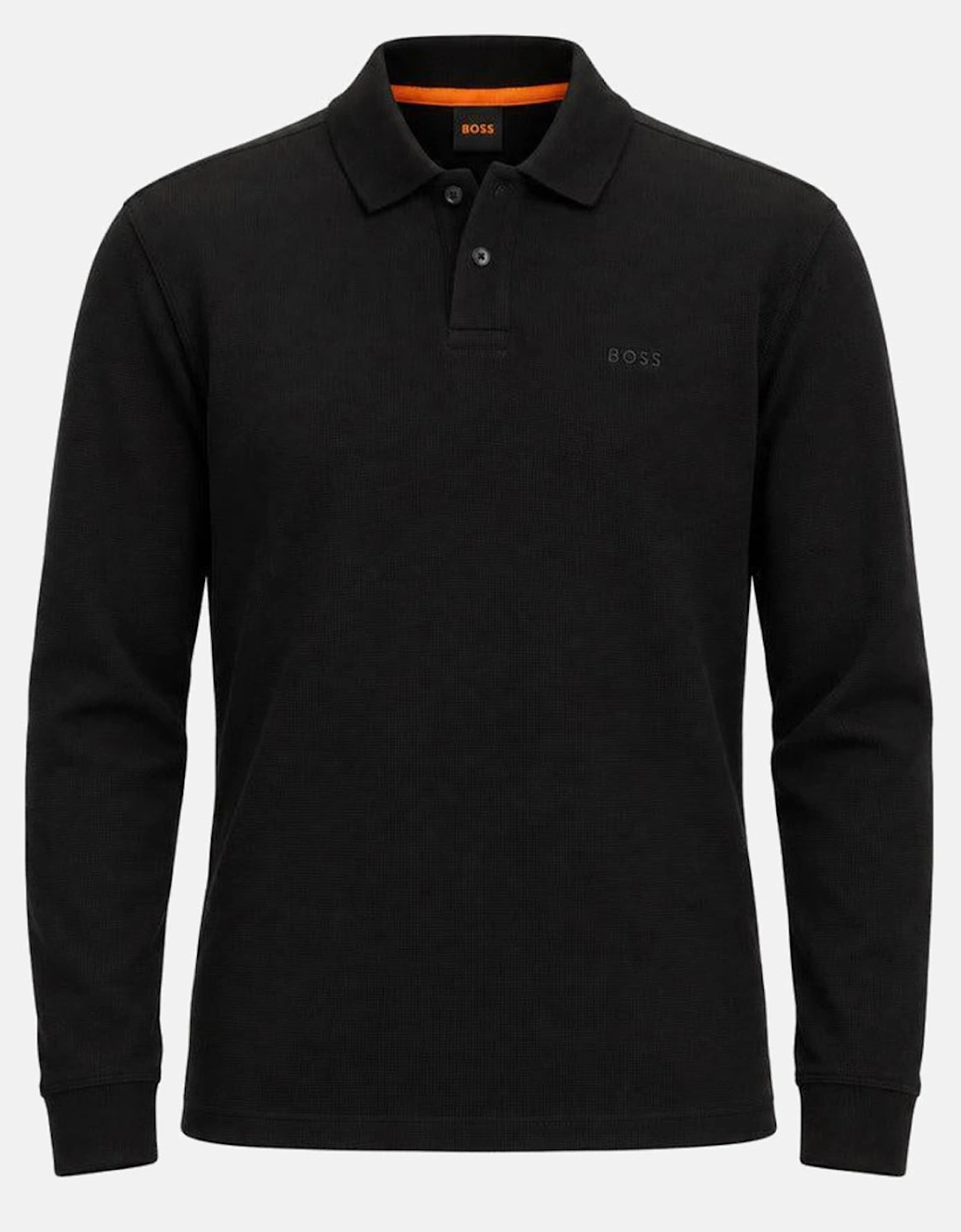 BOSS Petempestolong Long Sleeve Polo Shirt Black
