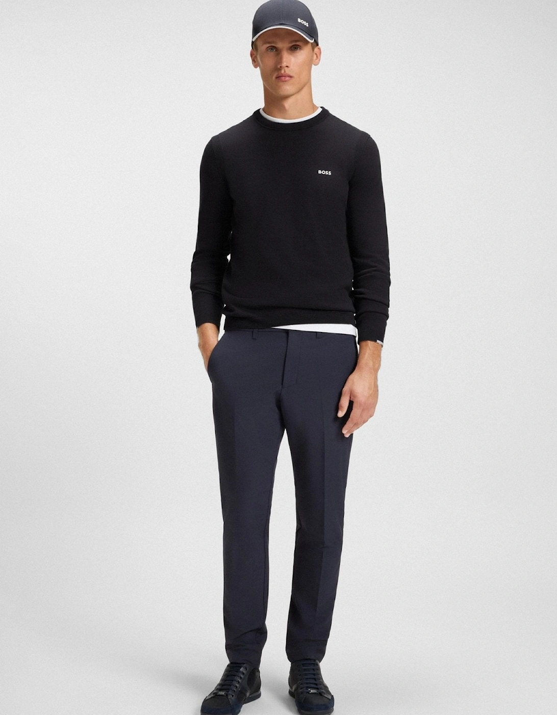 BOSS Ever-X Crew Neck Jumper Dark Blue