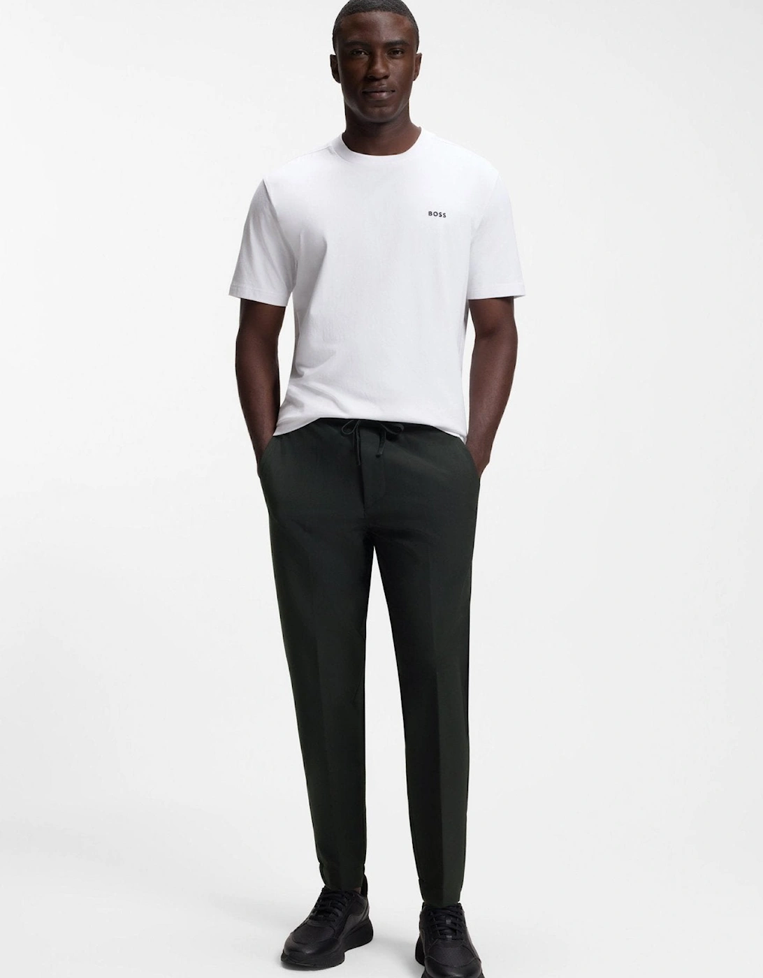 BOSS T-Flex Tapered Fit Trousers Black