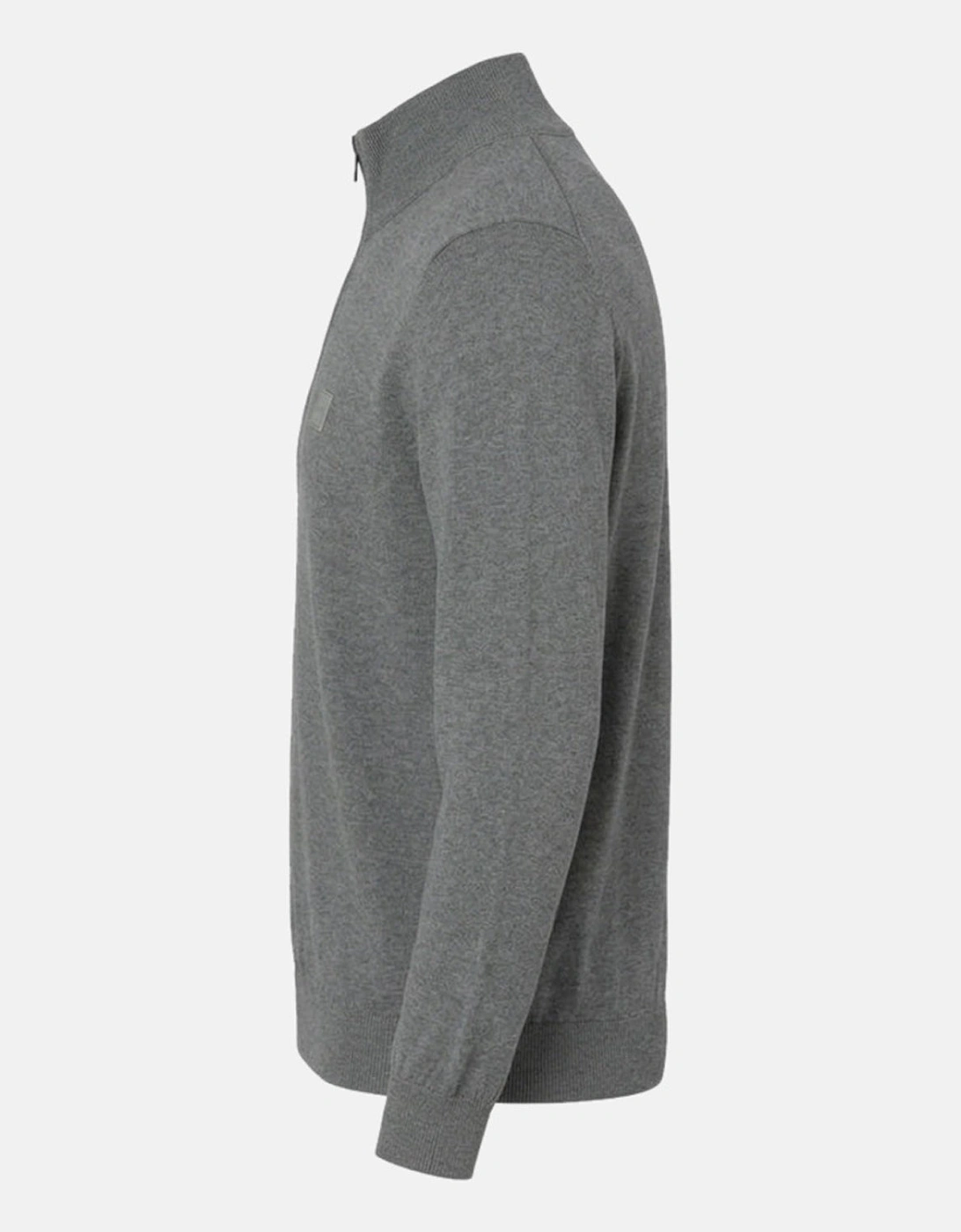 BOSS Kanobix Zip Neck Jumper Grey