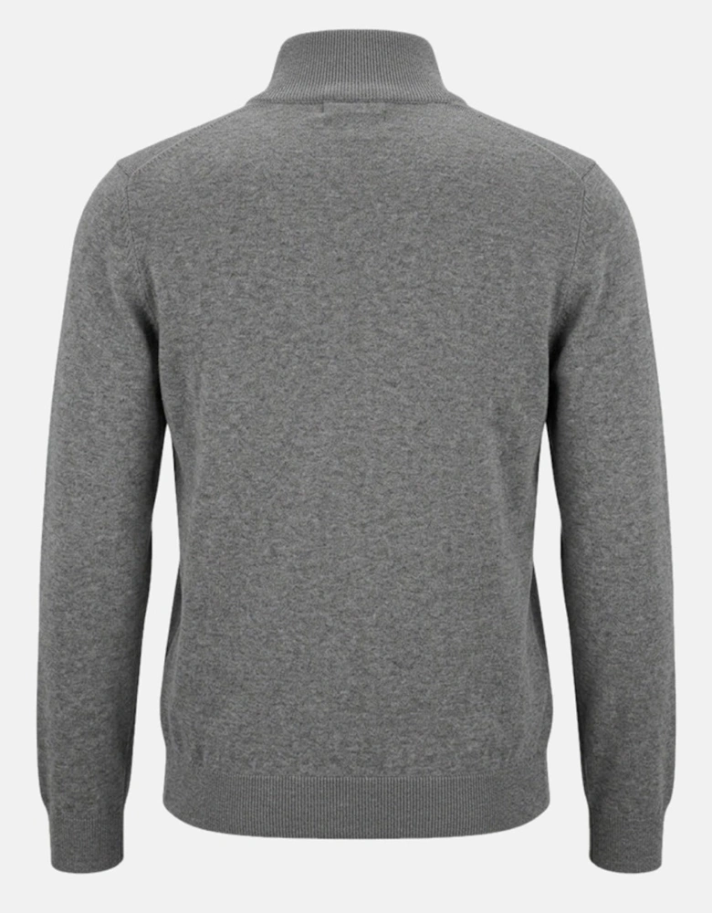 BOSS Kanobix Zip Neck Jumper Grey