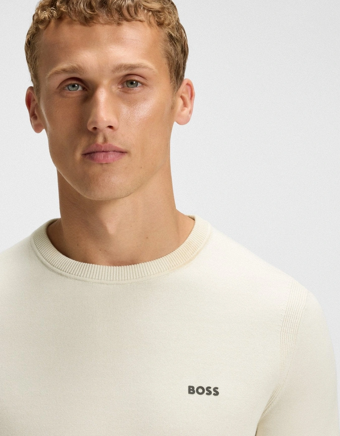 BOSS Ever-X Crew Neck Jumper Natural