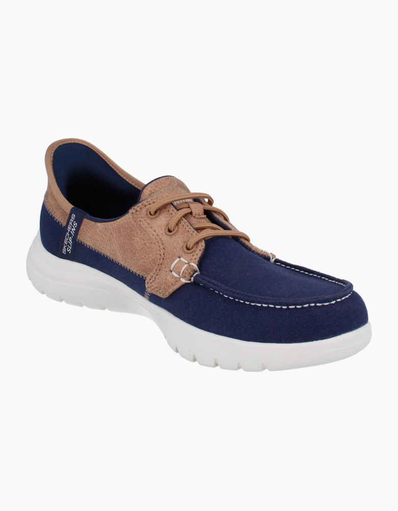 Skechers Slip Ins On The Go Flex - Palmilla Womens Trainers 136536 Shoes  NVY