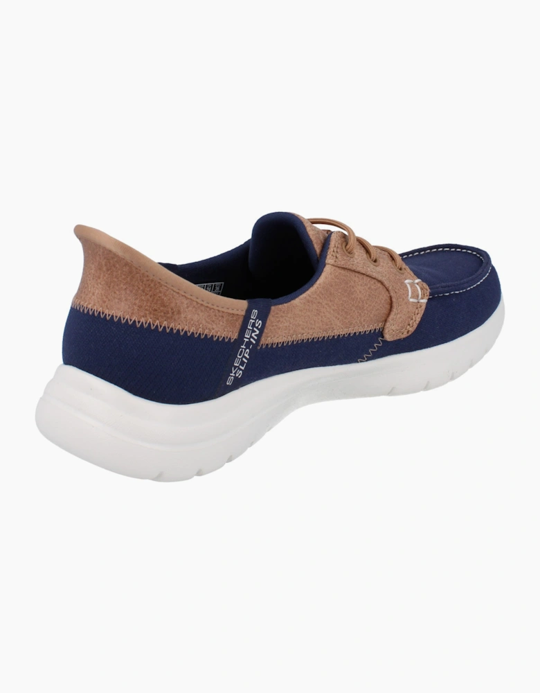 Skechers Slip Ins On The Go Flex - Palmilla Womens Trainers 136536 Shoes  NVY