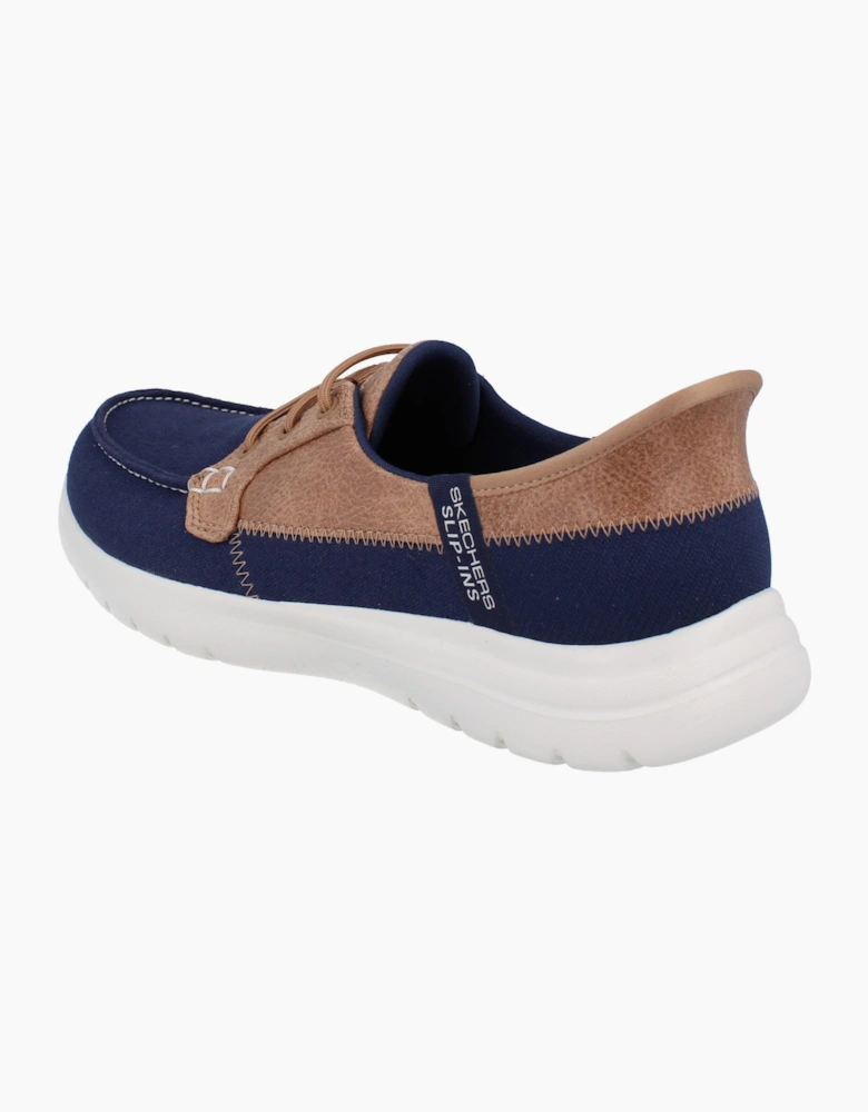 Skechers Slip Ins On The Go Flex - Palmilla Womens Trainers 136536 Shoes  NVY