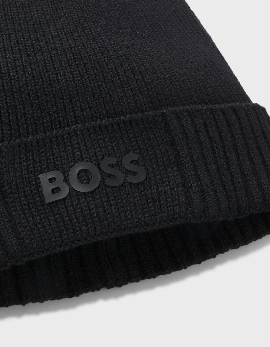 BOSS Asic Logo Beanie Hat Black