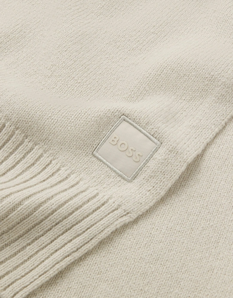 BOSS Akaio Knitted Scarf Light Beige