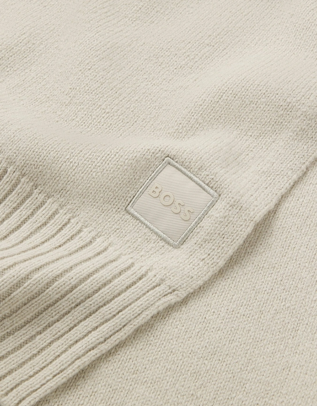 BOSS Akaio Knitted Scarf Light Beige