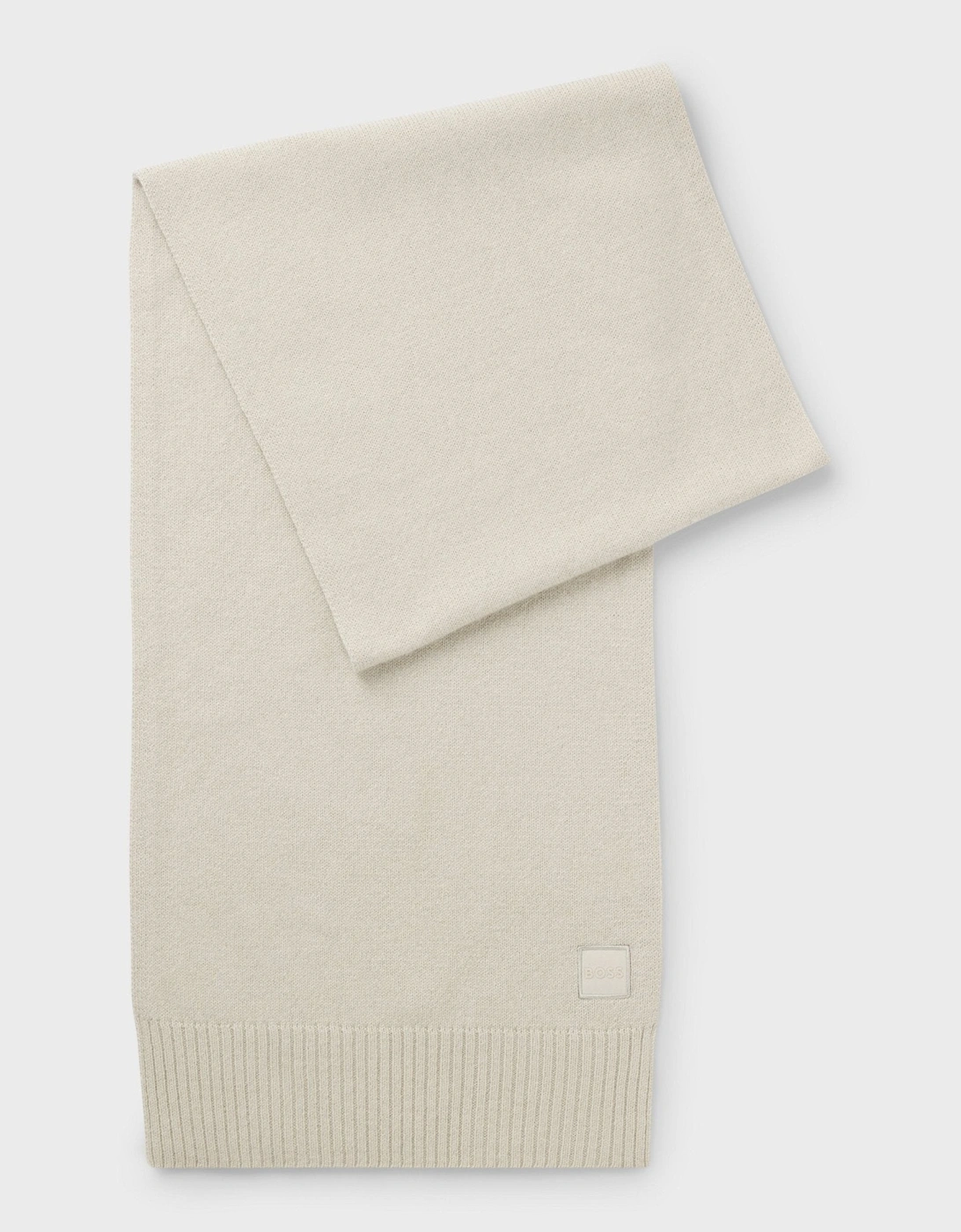 BOSS Akaio Knitted Scarf Light Beige