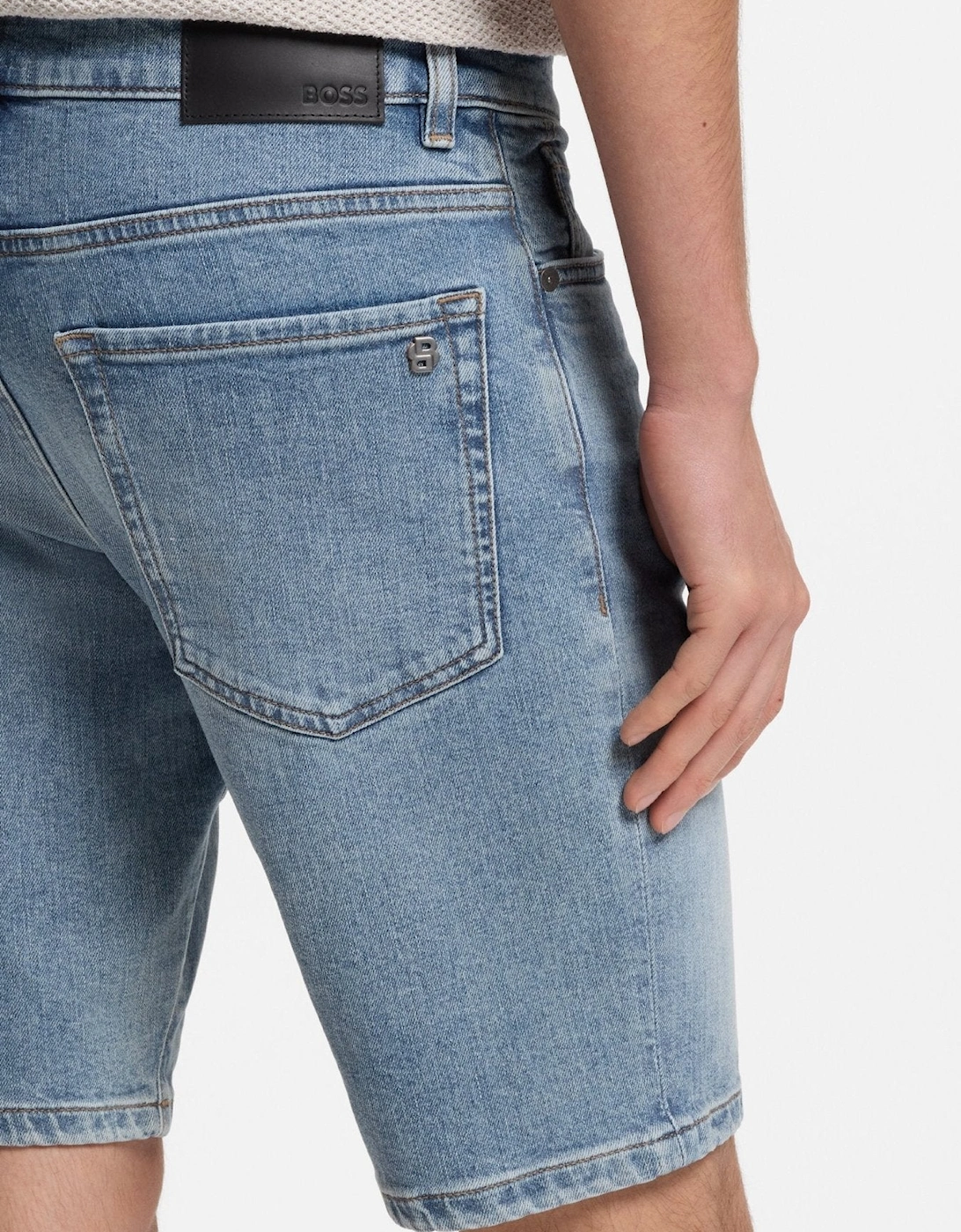 BOSS Re.Maine Denim Shorts Light Blue