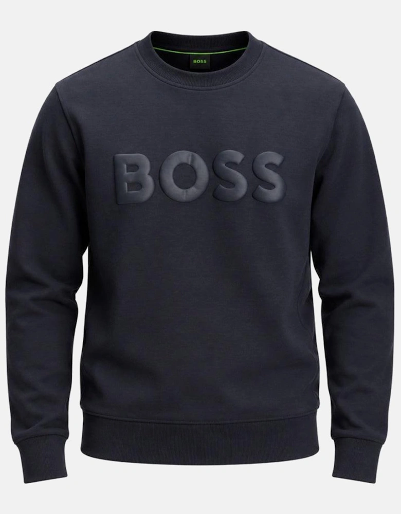 BOSS Salbo Tonal Logo Sweatshirt Dark Blue