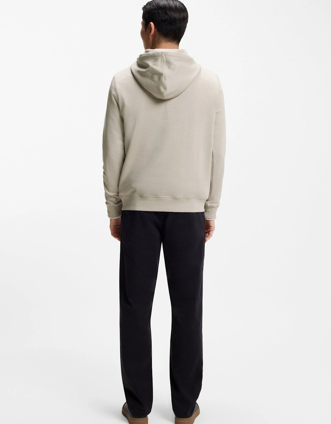 BOSS Wetalk Logo Patch Hoodie Light Grey