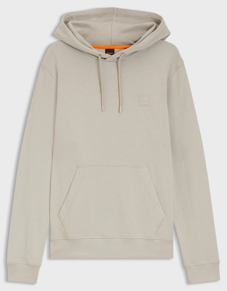 BOSS Wetalk Logo Patch Hoodie Light Grey