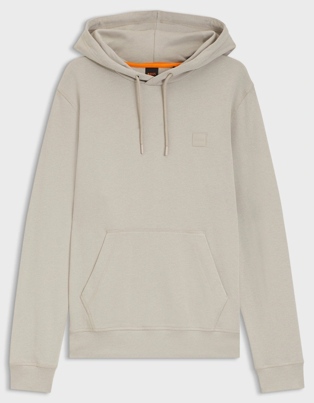 BOSS Wetalk Logo Patch Hoodie Light Grey