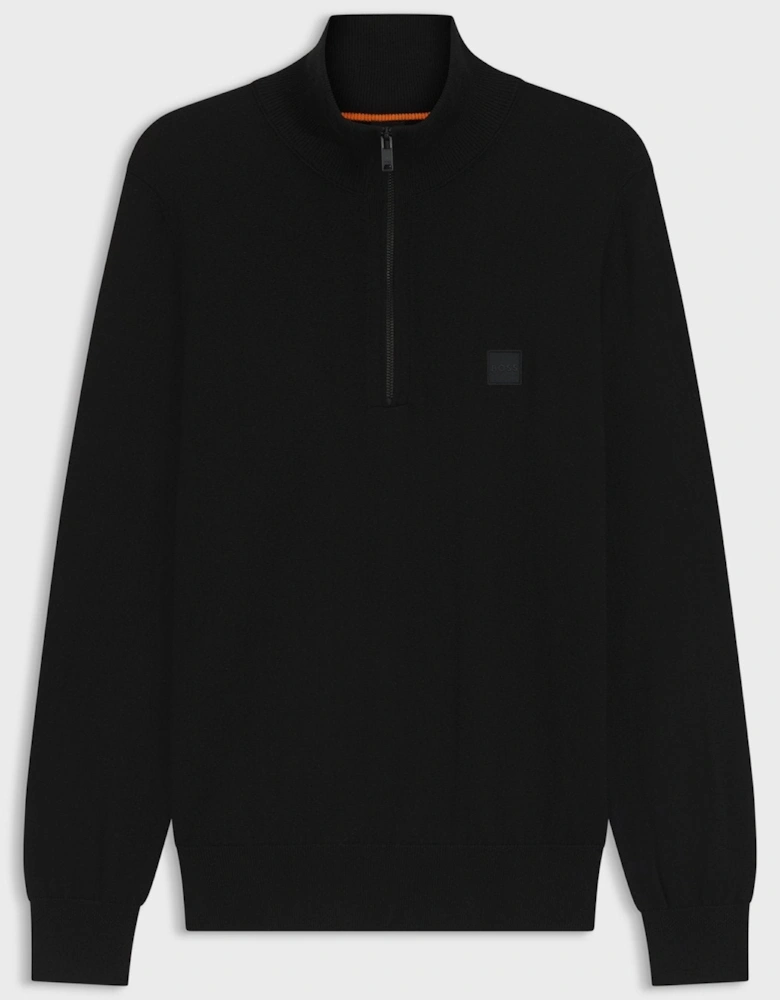 BOSS Kanobix Zip Neck Jumper Black