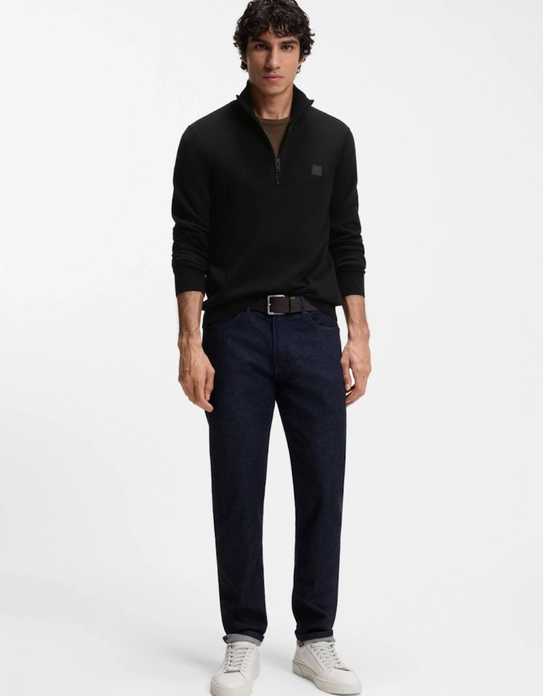 BOSS Kanobix Zip Neck Jumper Black