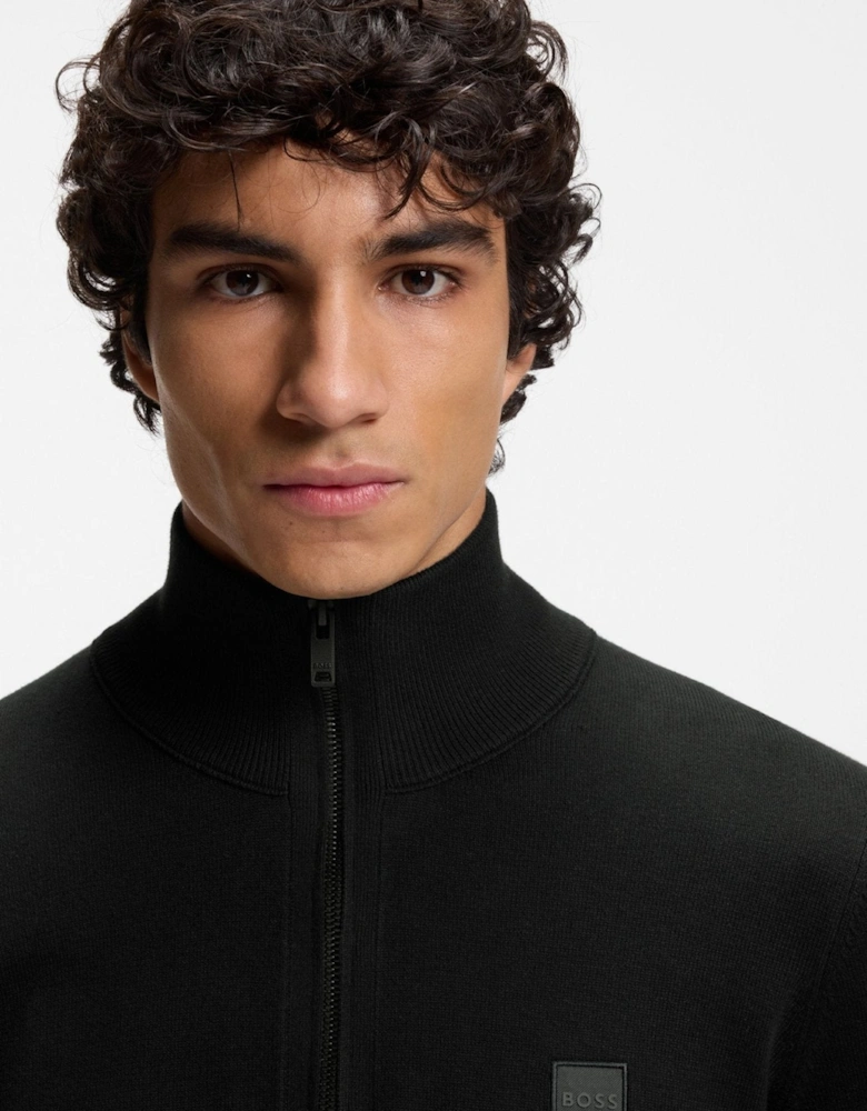 BOSS Kanobix Zip Neck Jumper Dark Blue
