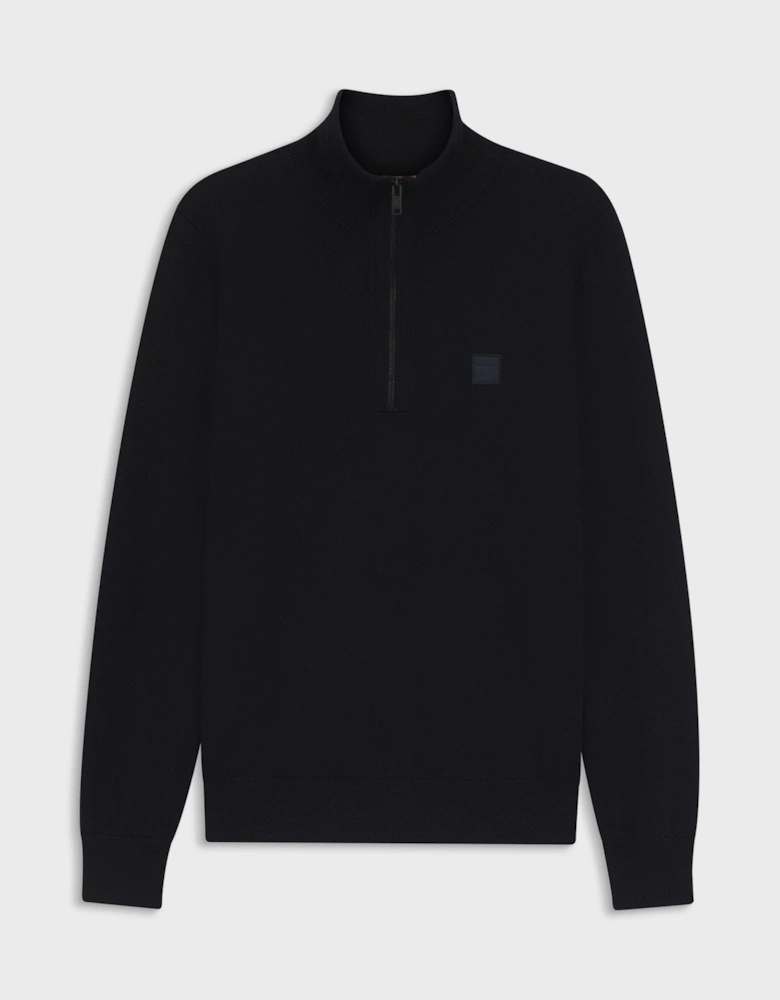 BOSS Kanobix Zip Neck Jumper Dark Blue
