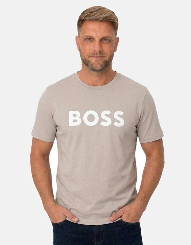 BOSS Thinking Logo T-Shirt Open Grey