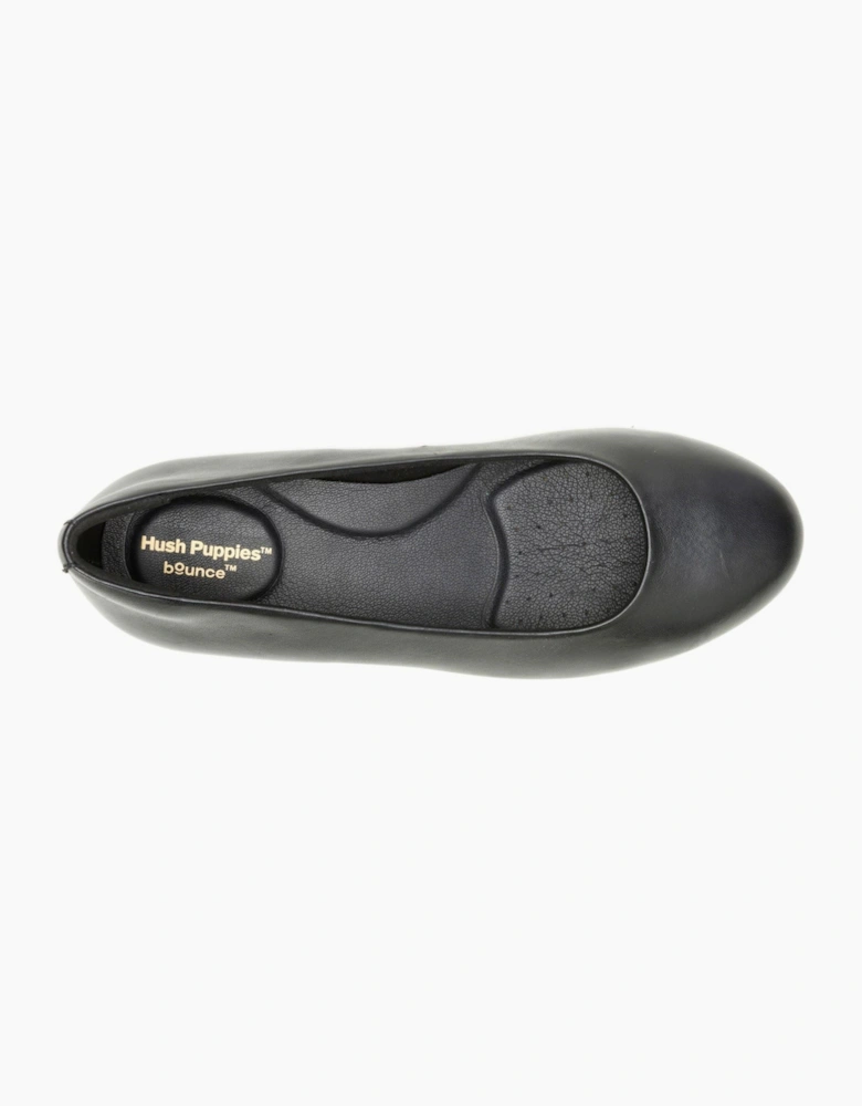 Hush Puppies Alice Flat Leather Women's Black Standard Flats