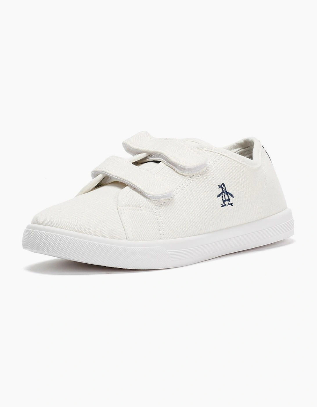 Penguin Junior Sparton Velcro White/Navy Trainers