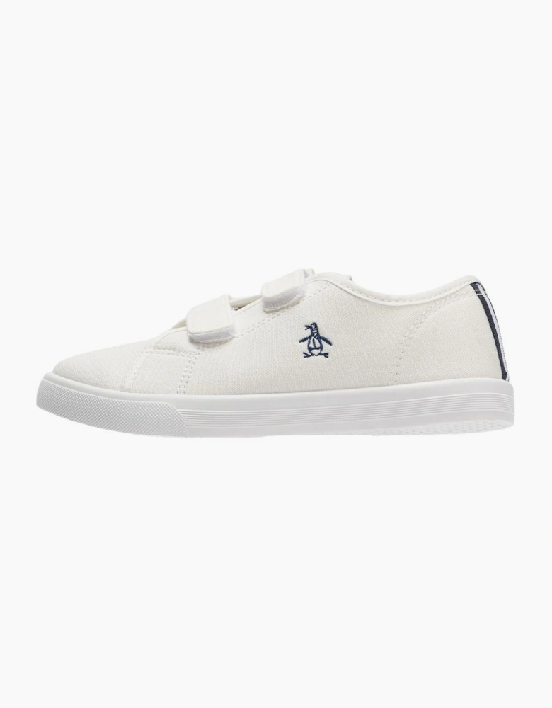 Penguin Junior Sparton Velcro White/Navy Trainers