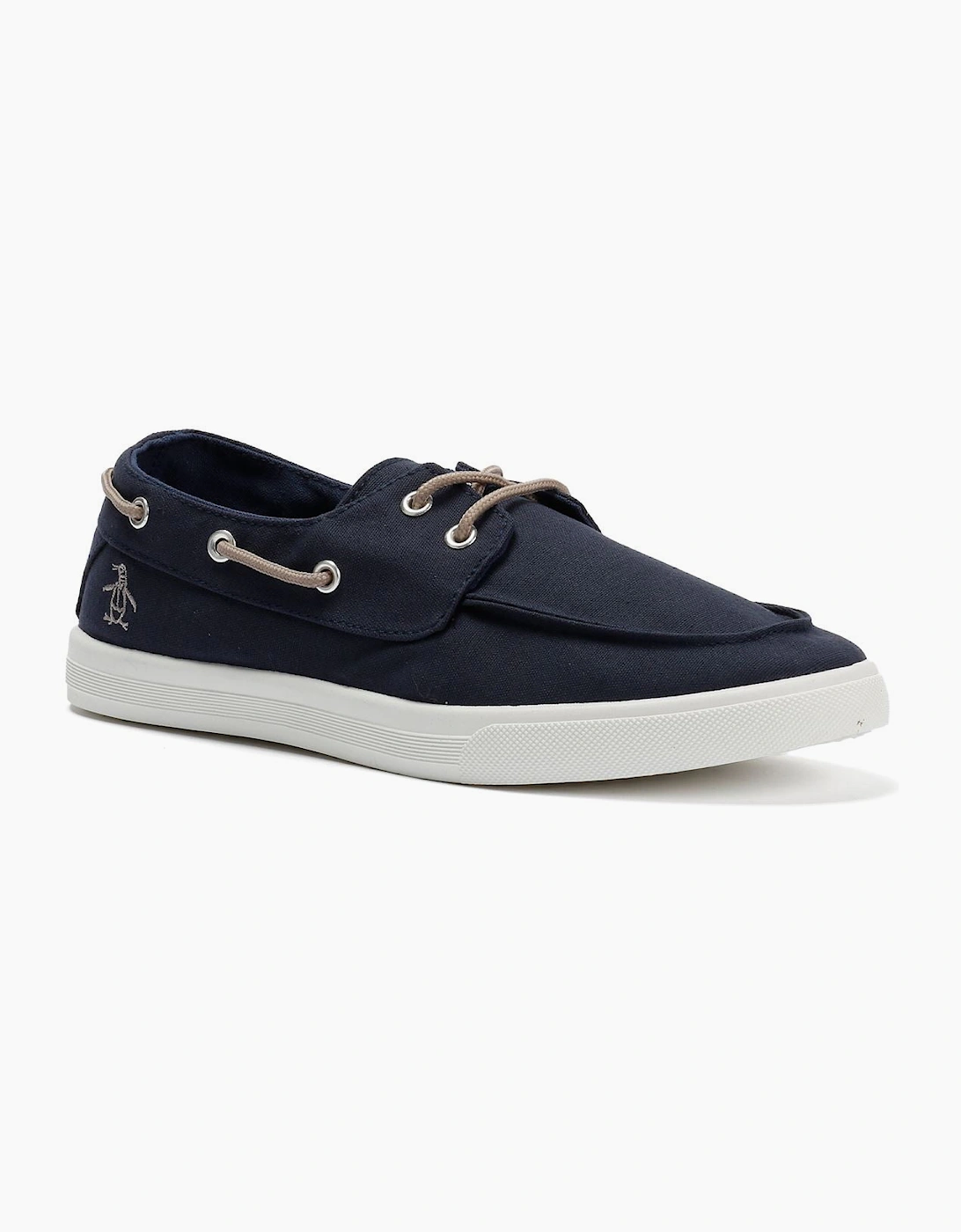 Penguin Sailor Canvas Men's Navy Lace-Up Shoes