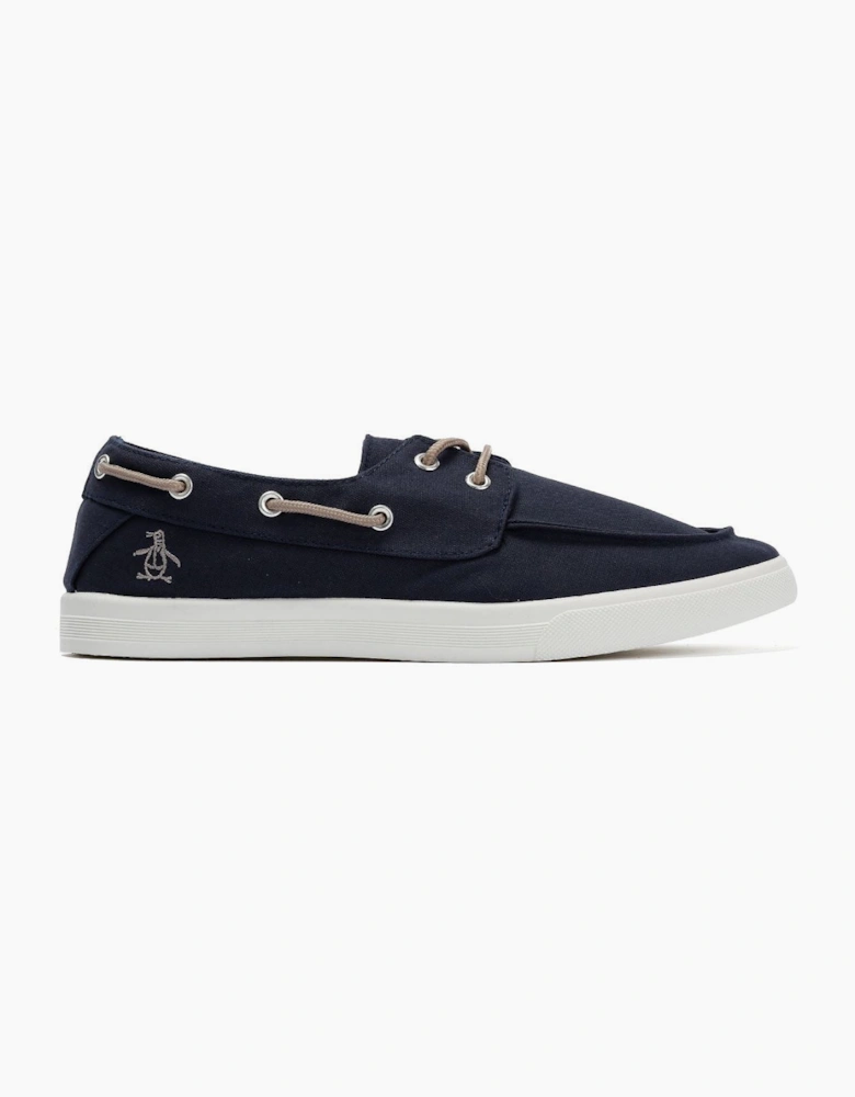 Penguin Sailor Canvas Men's Navy Lace-Up Shoes