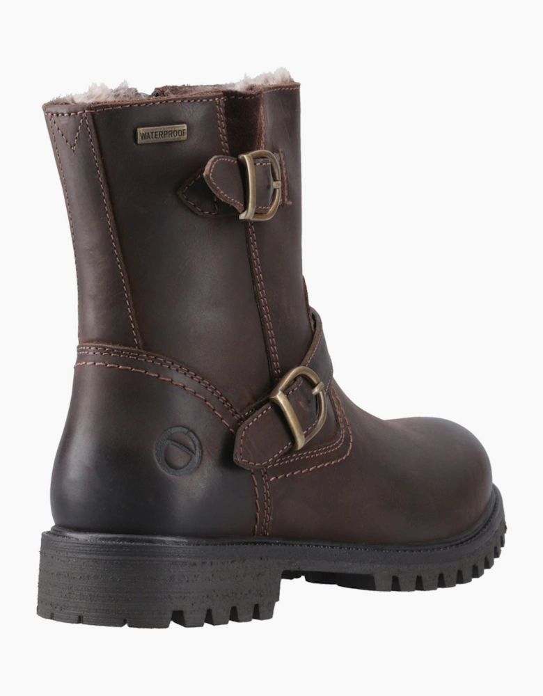 Cotswold Tetbury Leather Women's Brown Heeled Ankle Boots