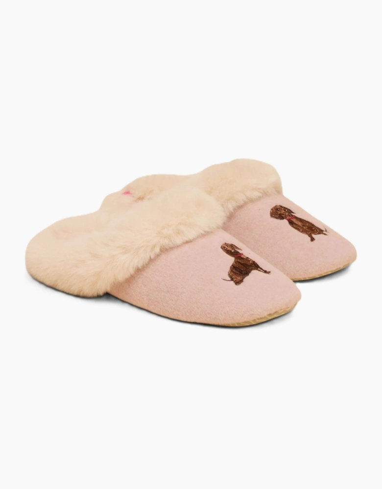 Joules Slippet Luxe Dog Women's Pink Slippers