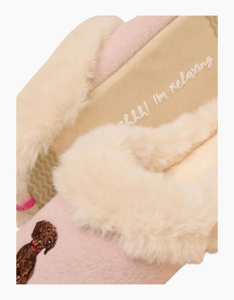Joules Slippet Luxe Dog Women's Pink Slippers
