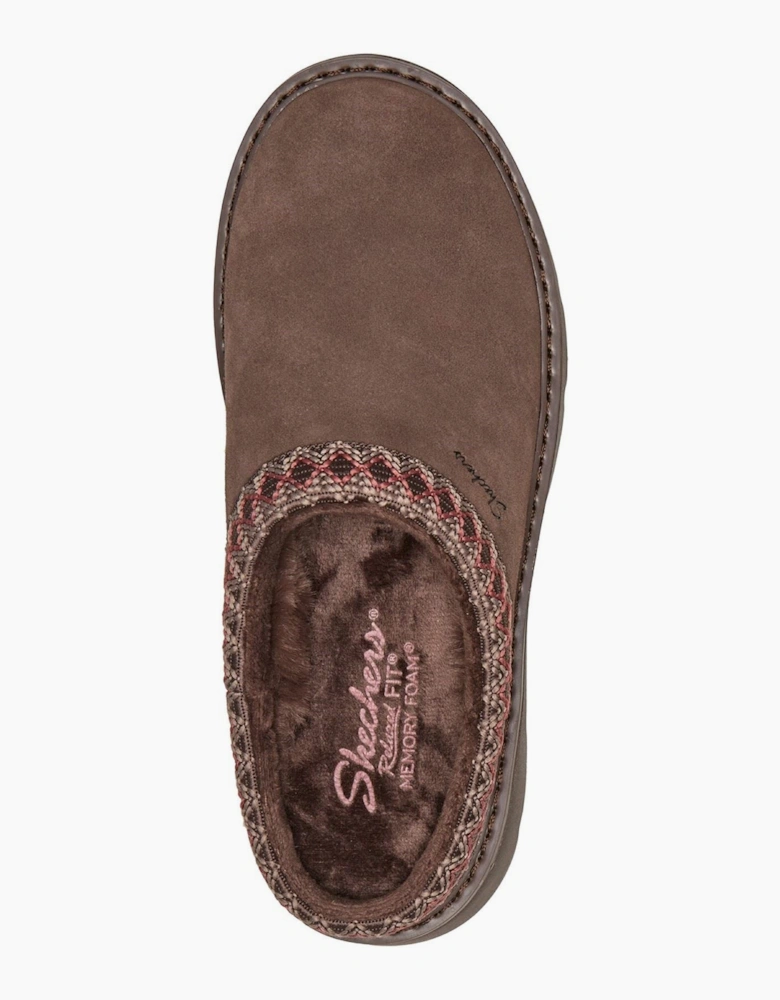 Skechers Keepsakes Cozy Cascade Leather Women's Chocolate Slippers