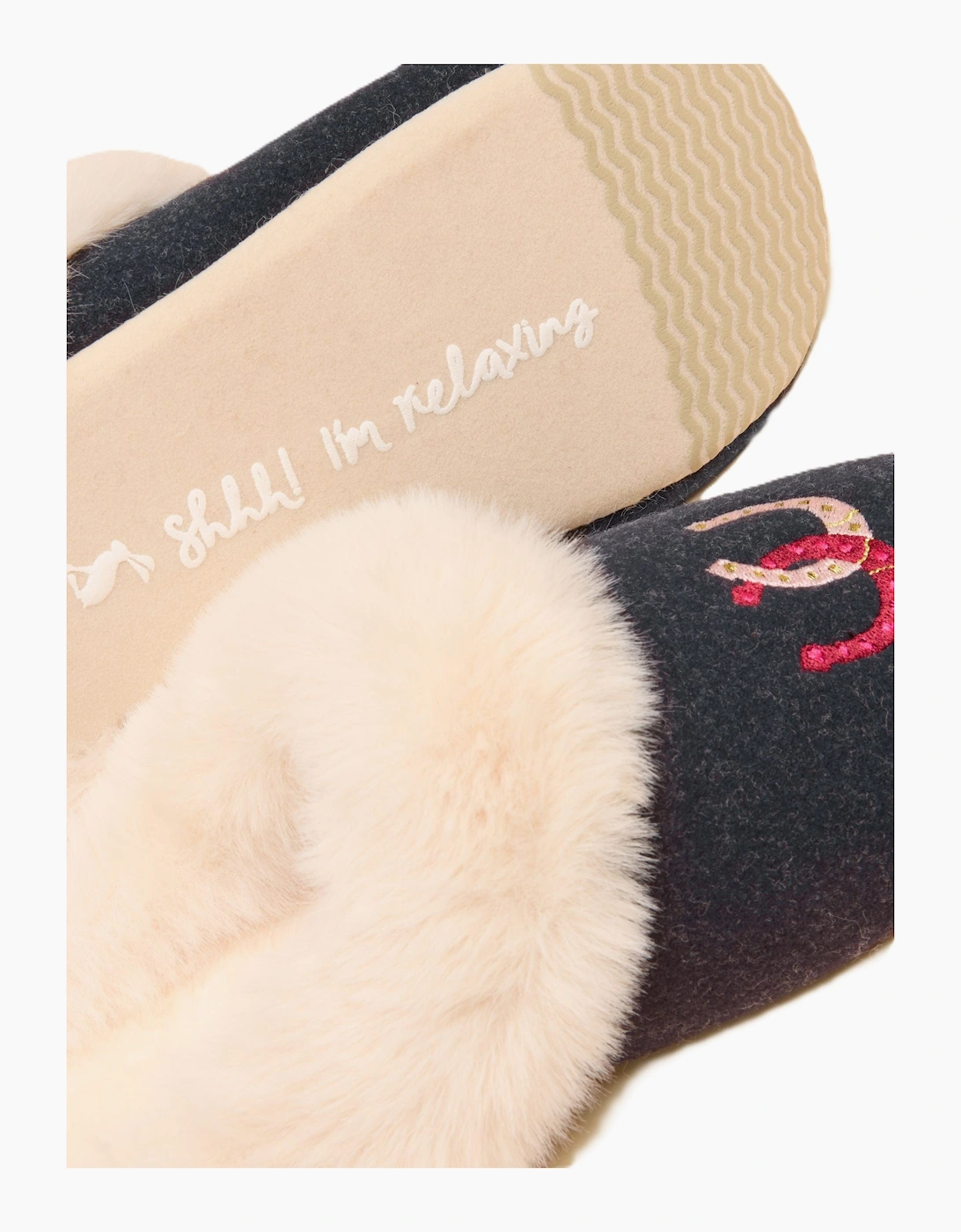 Joules Slippet Luxe Horse Women's Navy Slippers