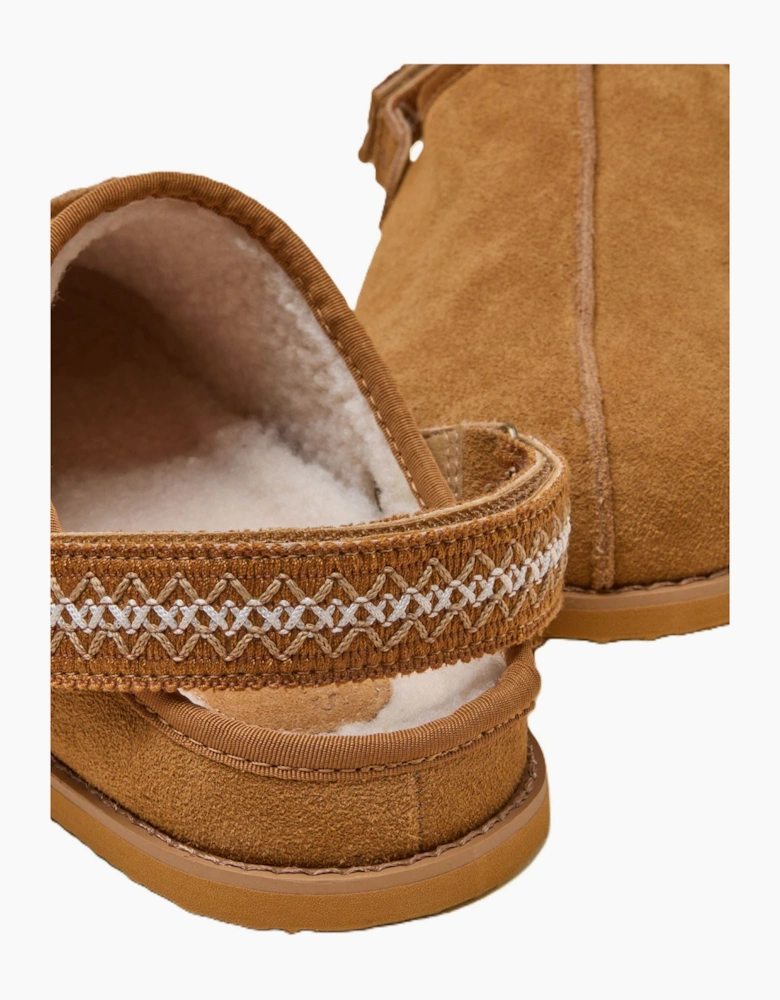 Joules Clog Suede Women's Chestnut Brown Slippers