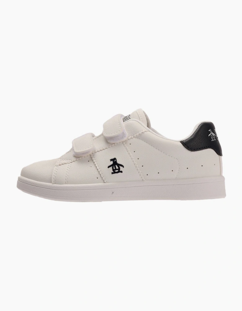 Penguin Junior Marble White/Navy Trainers