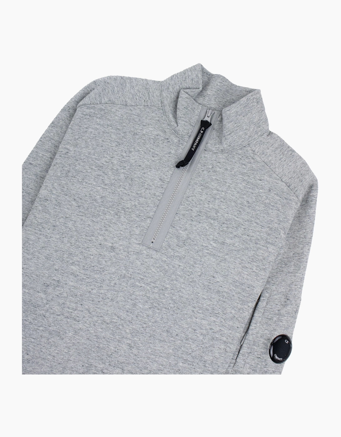 Cp Company Diagonal Raised Fleece Half Zip Lens Sweatshirt GREY M94