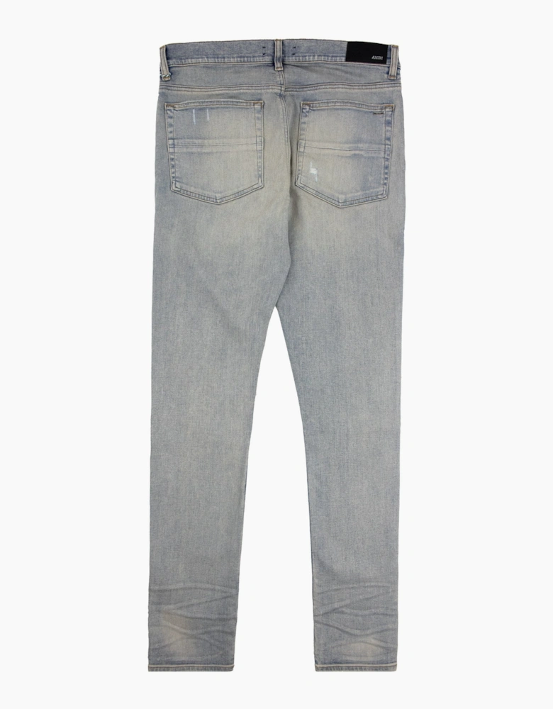 Amiri MX1 Ripped Ultrasuede Skinny Jean ANTIQUE INDIGO