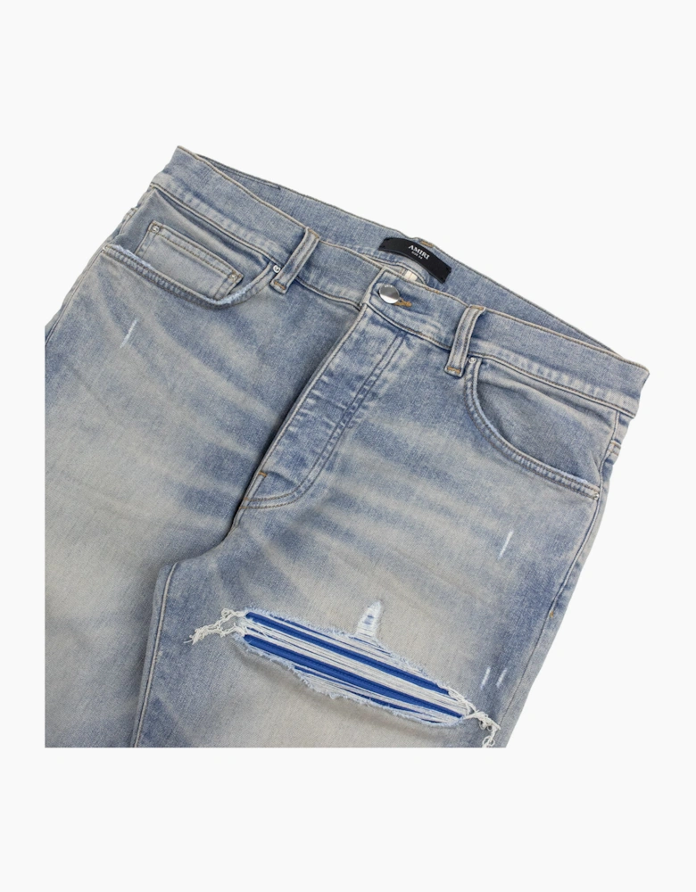 Amiri MX1 Ripped Ultrasuede Skinny Jean ANTIQUE INDIGO