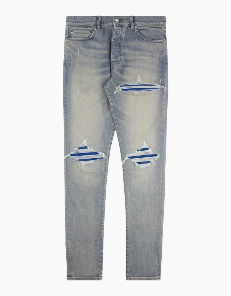 Amiri MX1 Ripped Ultrasuede Skinny Jean ANTIQUE INDIGO