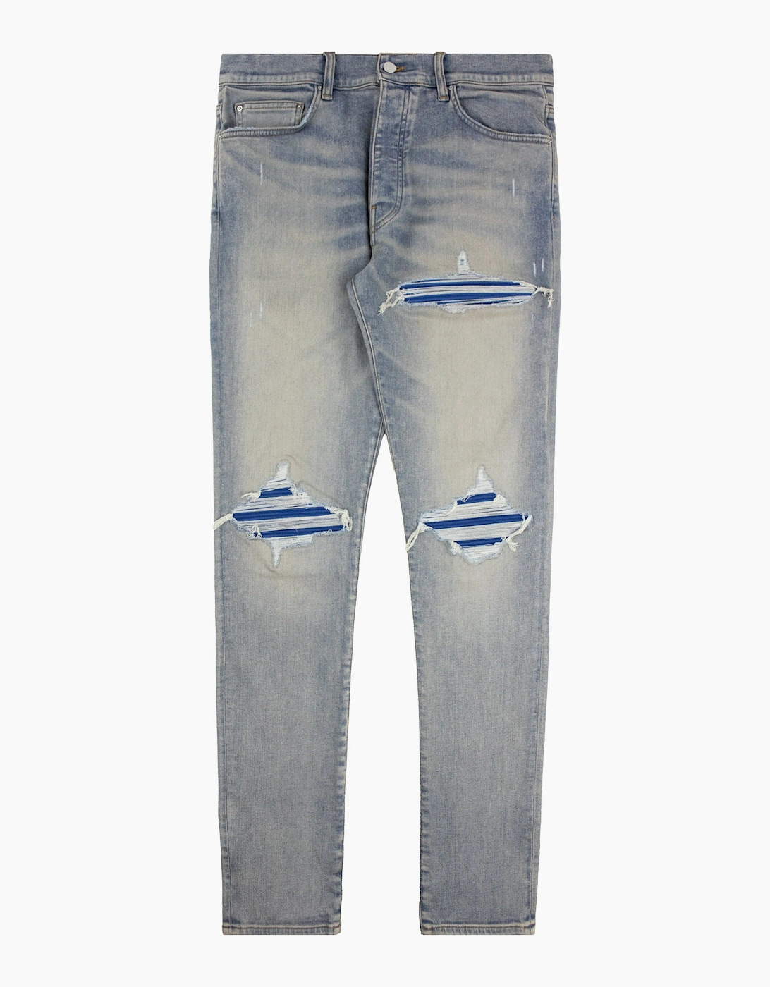 Amiri MX1 Ripped Ultrasuede Skinny Jean ANTIQUE INDIGO