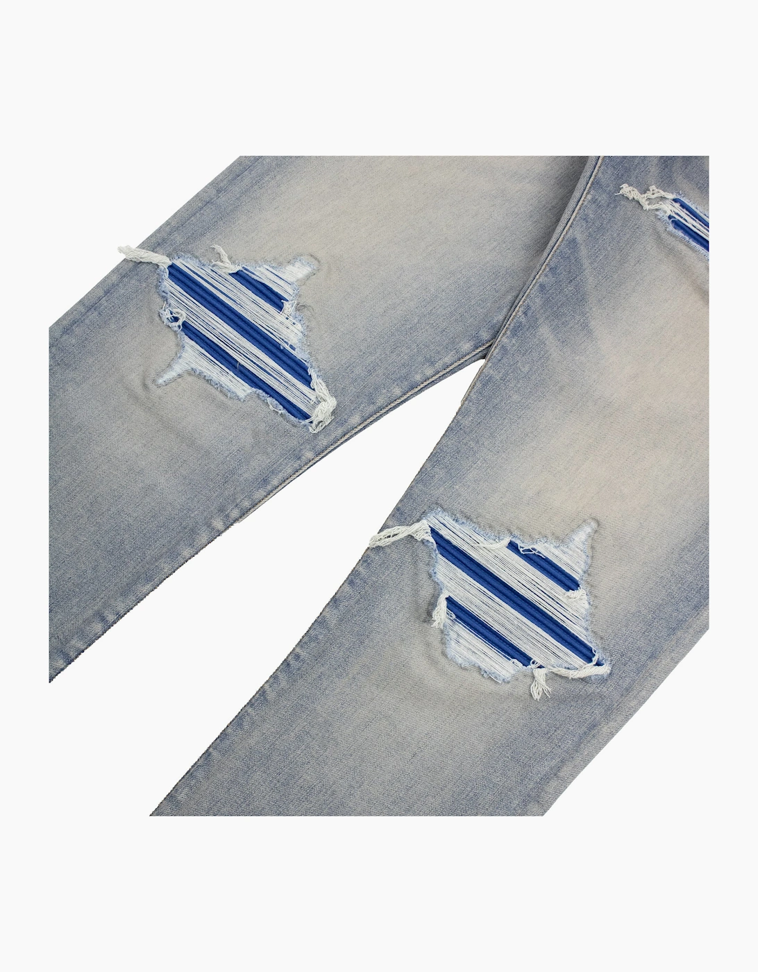 Amiri MX1 Ripped Ultrasuede Skinny Jean ANTIQUE INDIGO