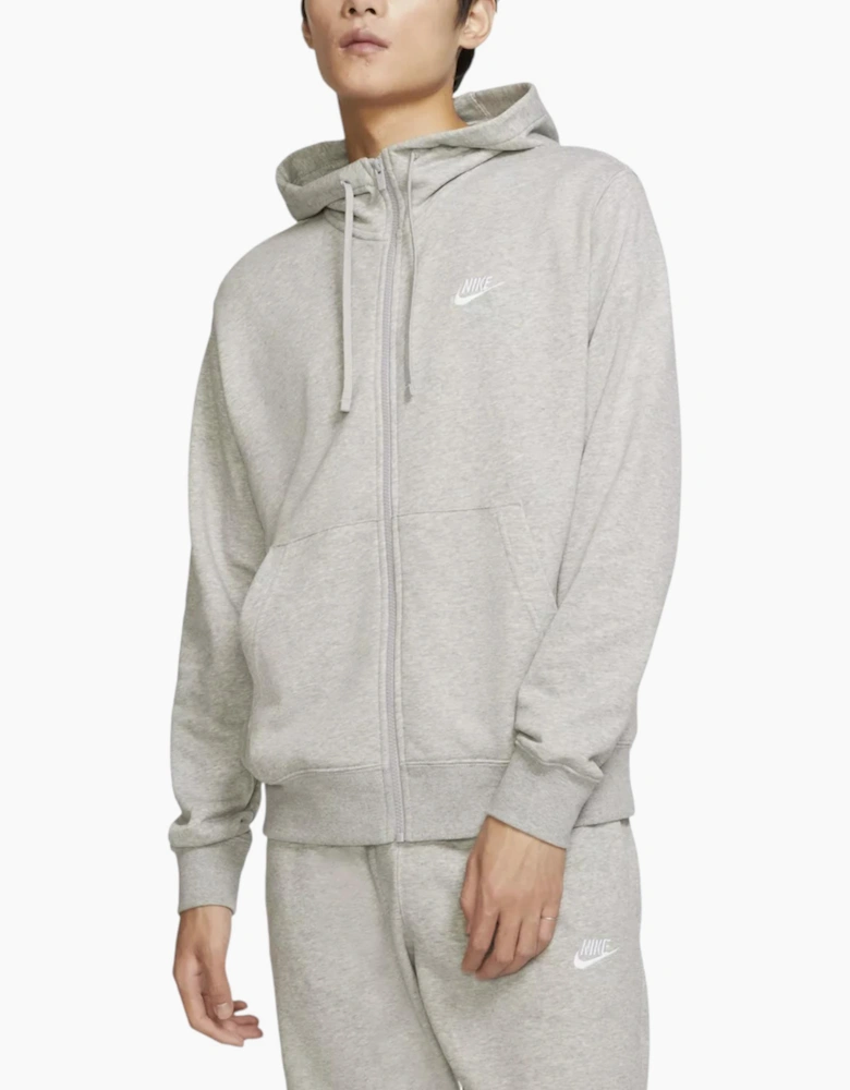 Nike Club Mens Tracksuit Full Zip Hoodie Fleece Jogger Sportswear Grey