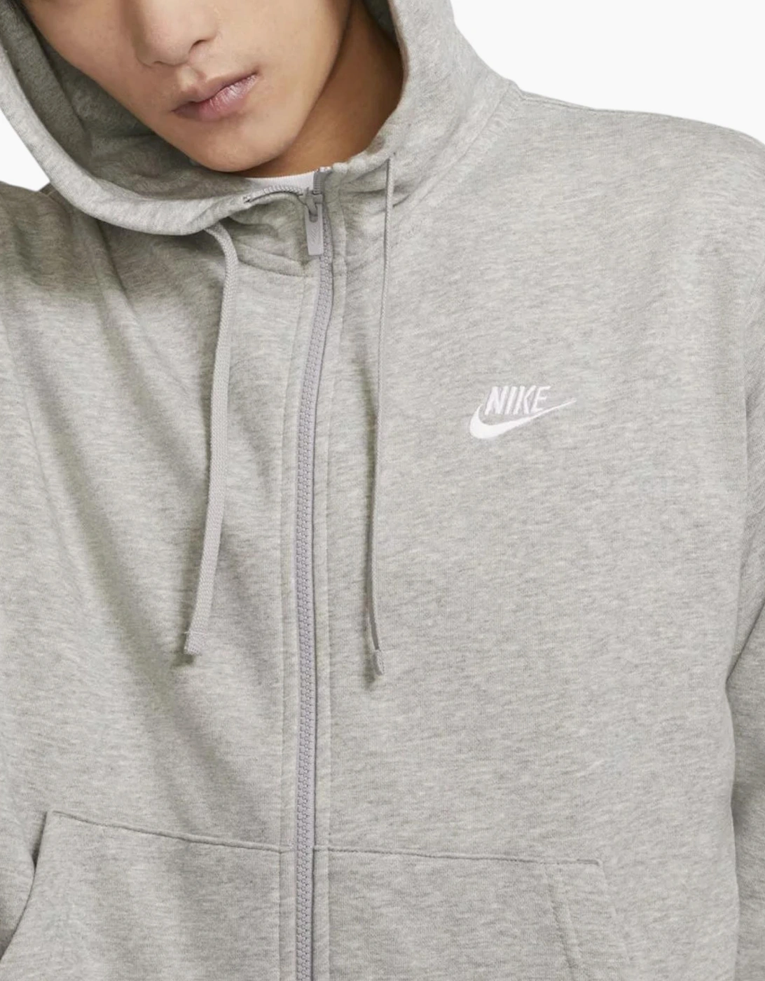 Nike Club Mens Tracksuit Full Zip Hoodie Fleece Jogger Sportswear Grey