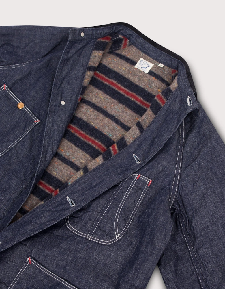 Relaxed Fit Wool Liner Denim Coverall Overshirt
