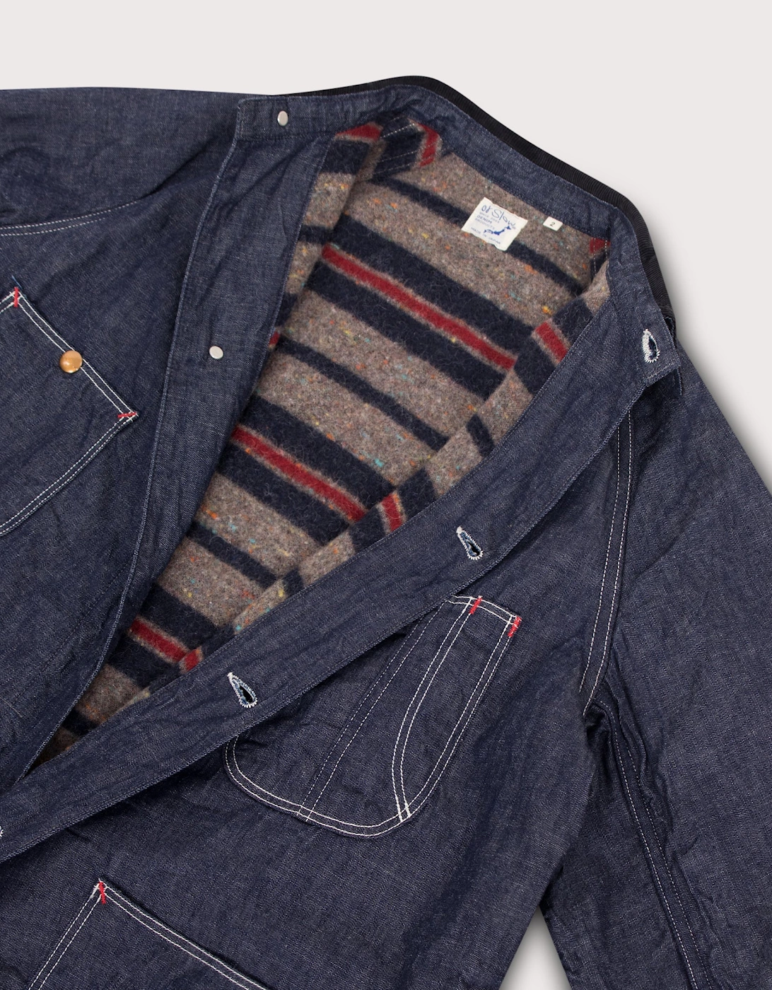 Relaxed Fit Wool Liner Denim Coverall Overshirt