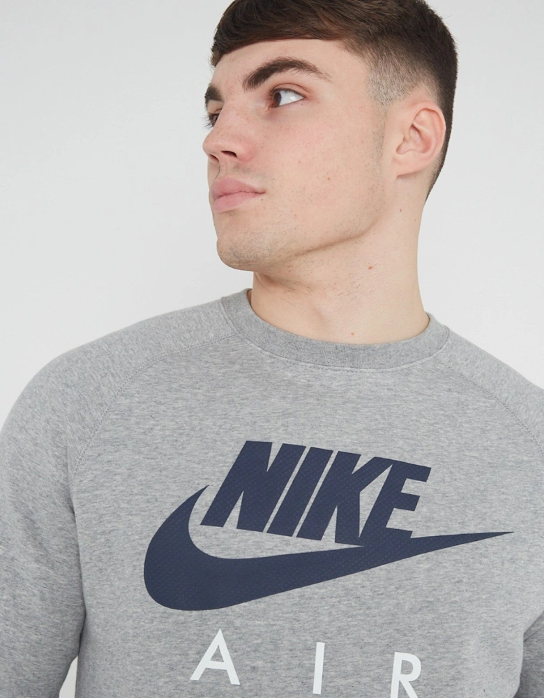 Nike Mens AW77 Crew Neck Sweatshirt Pullover in Grey