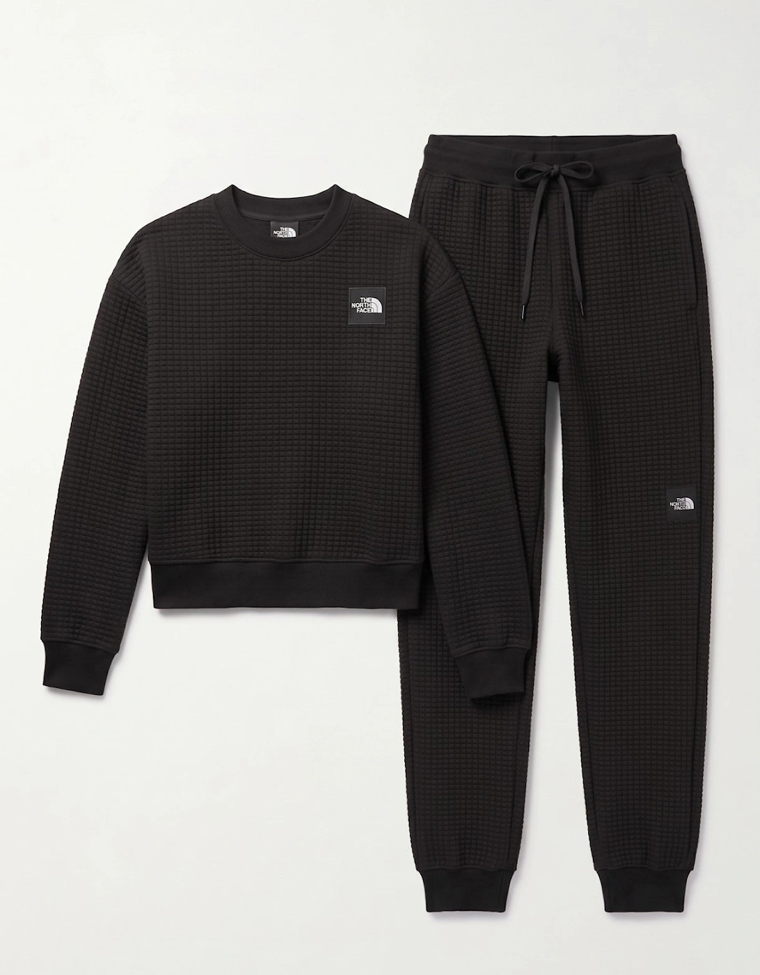 The North Face Womens Mhysa Quilted Long Sleeve Cropped Tracksuit in Black